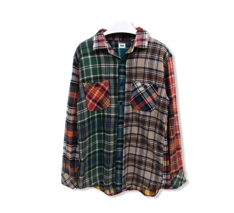 Flannel Japanese Brand Uniqlo Plaid Tartan Flannel Shirt 👕 Size US M / EU 48-50 / 2 - 1 Thumbnail