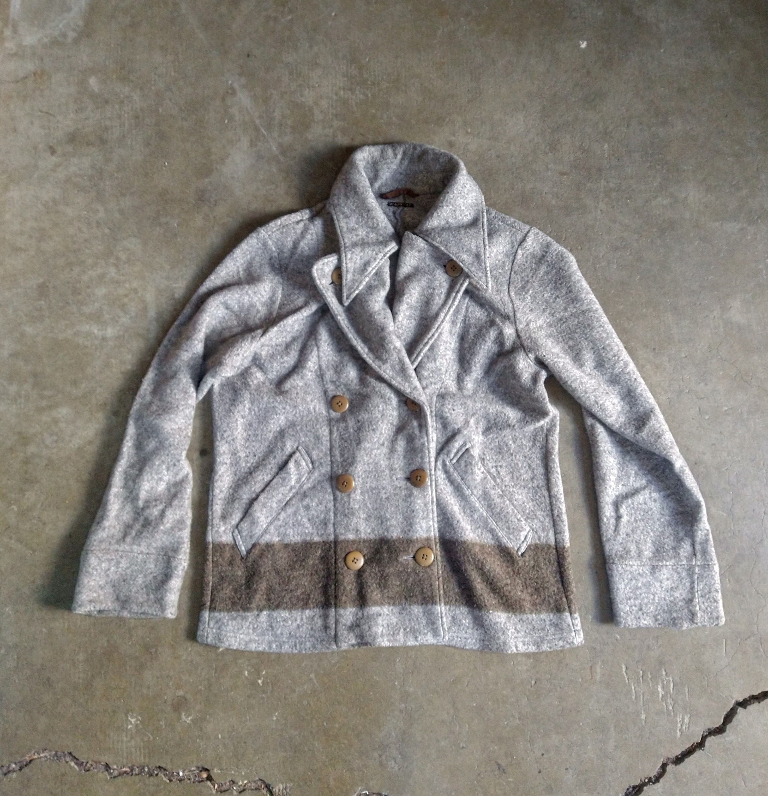 Kapital Kapital Peacoat Gray Medium 2 Striped Wool Button Jacket Size US M / EU 48-50 / 2 - 1 Thumbnail