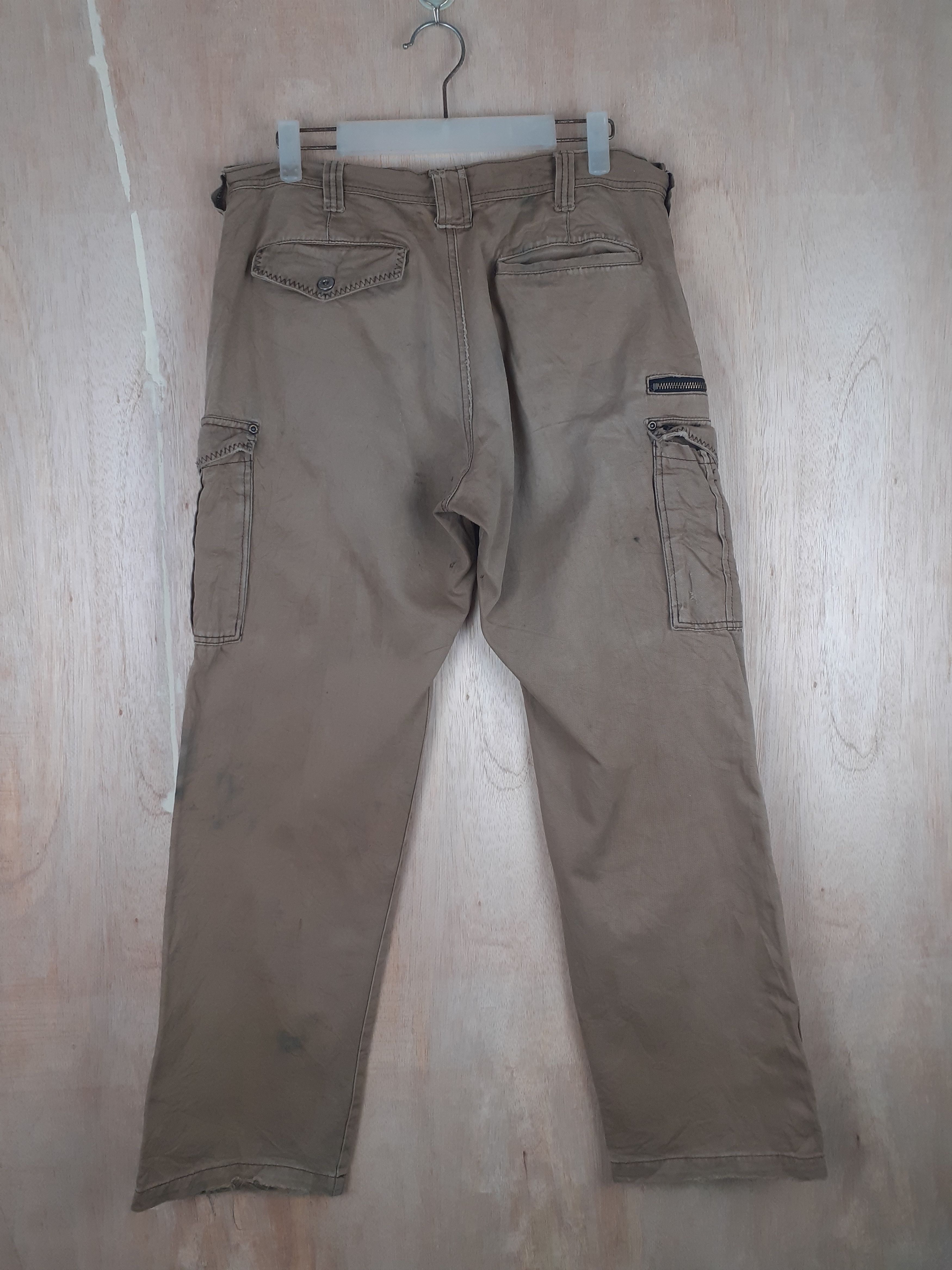 Japanese Brand GW brown distressed multipocket cargo pant #S238 Size US 34 / EU 50 - 14 Thumbnail
