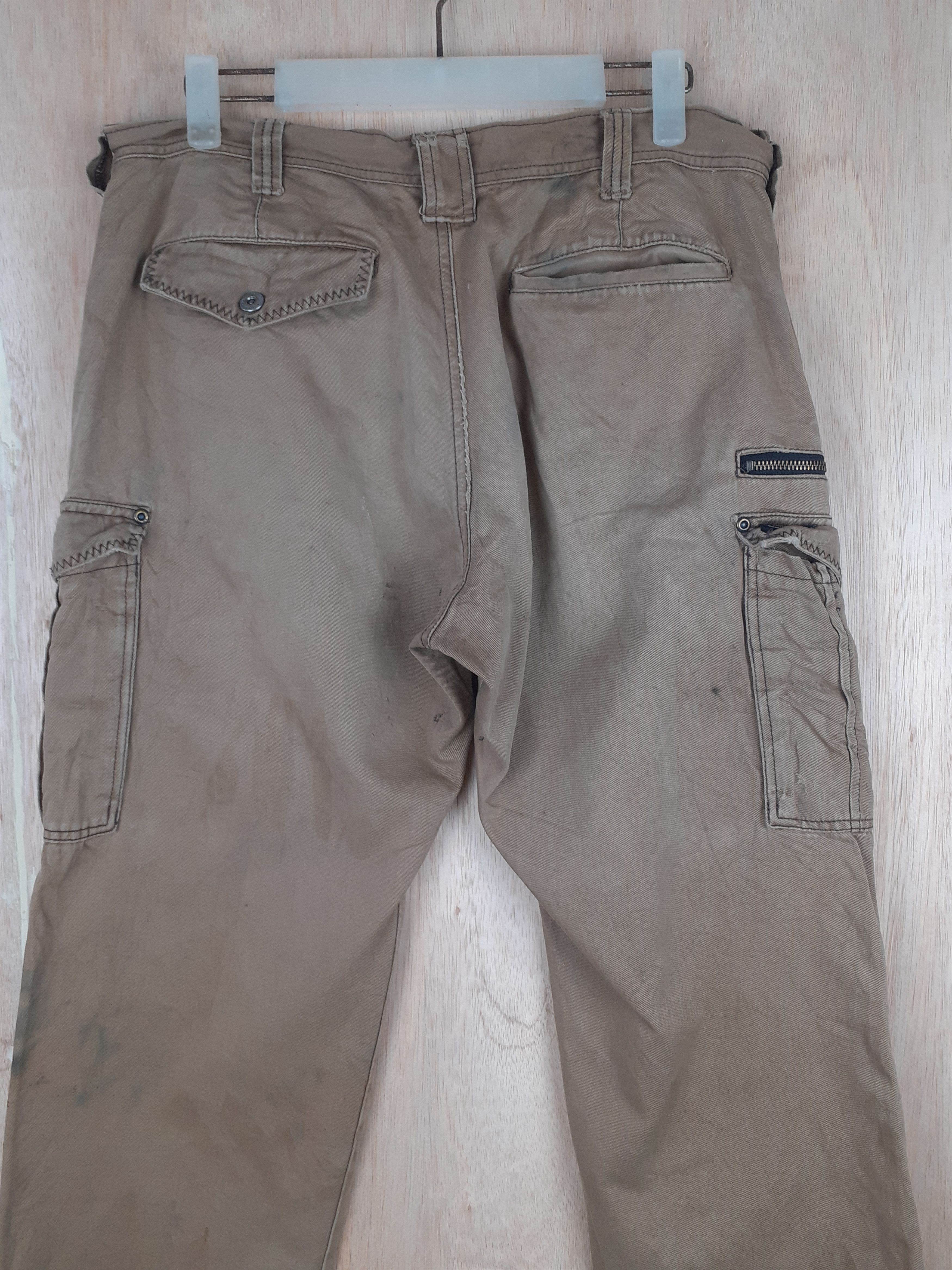 Japanese Brand GW brown distressed multipocket cargo pant #S238 Size US 34 / EU 50 - 15 Thumbnail