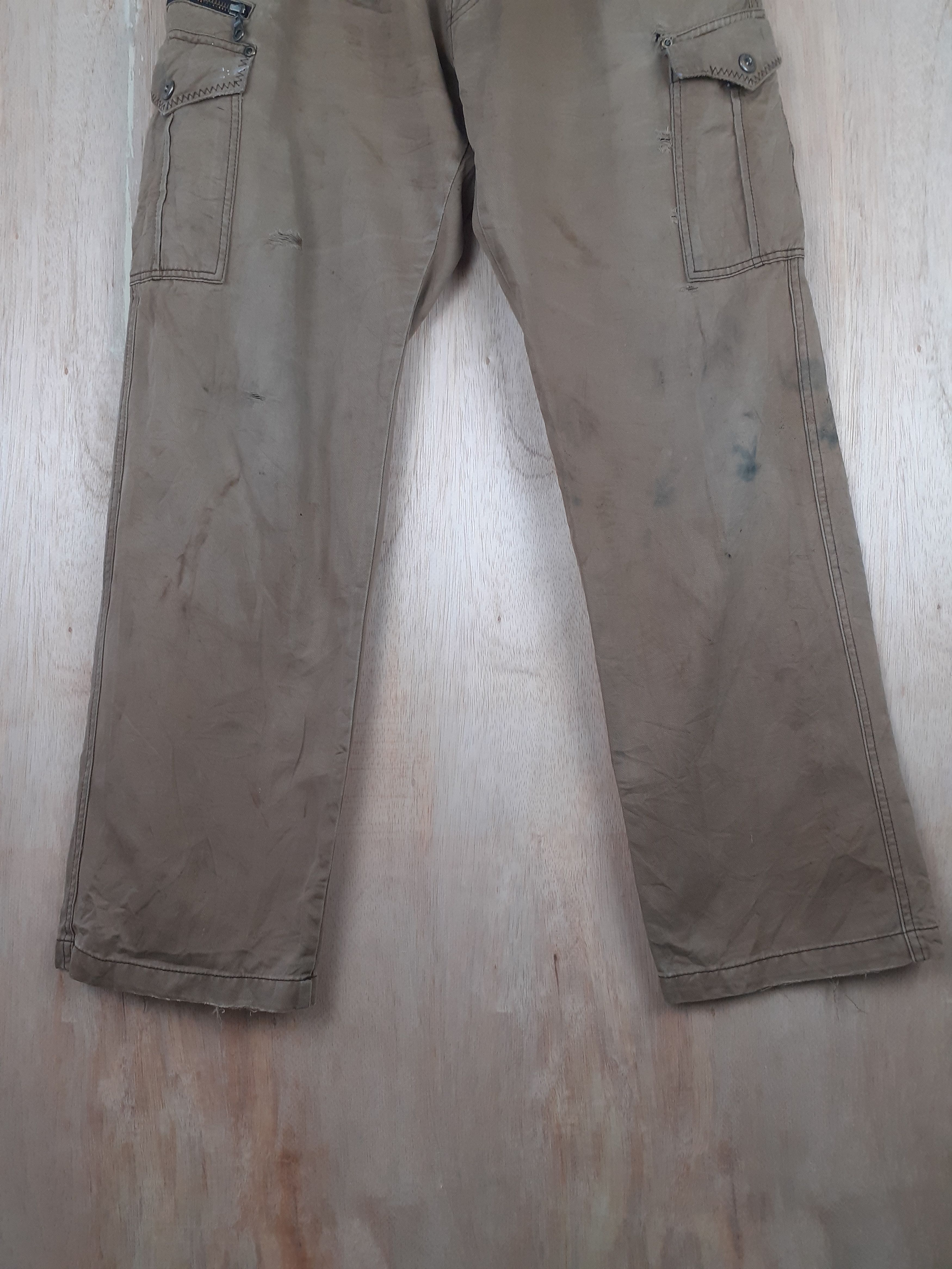 Japanese Brand GW brown distressed multipocket cargo pant #S238 Size US 34 / EU 50 - 3 Thumbnail