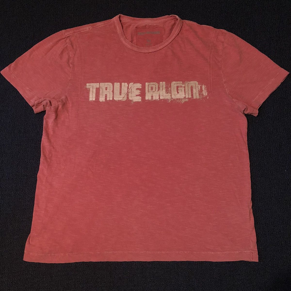 True Religion Vintage Y2K True Religion Football 02 Flag Washed Tee Shirt Size US L / EU 52-54 / 3 - 3 Thumbnail