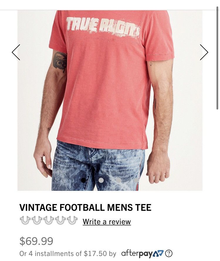 True Religion Vintage Y2K True Religion Football 02 Flag Washed Tee Shirt Size US L / EU 52-54 / 3 - 5 Thumbnail