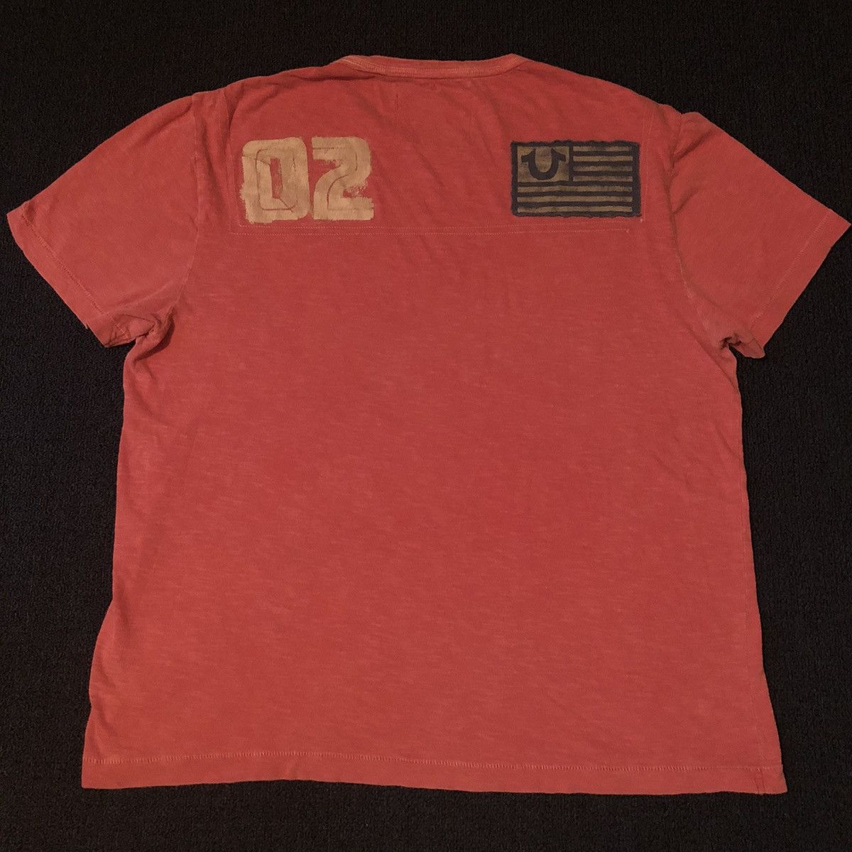 True Religion Vintage Y2K True Religion Football 02 Flag Washed Tee Shirt Size US L / EU 52-54 / 3 - 4 Thumbnail