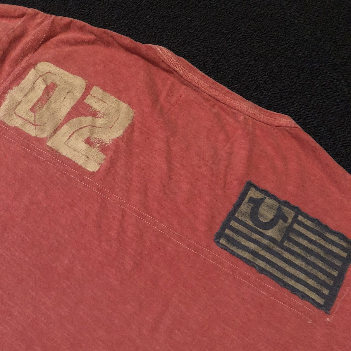 True Religion Vintage Y2K True Religion Football 02 Flag Washed Tee Shirt Size US L / EU 52-54 / 3 - 9 Thumbnail