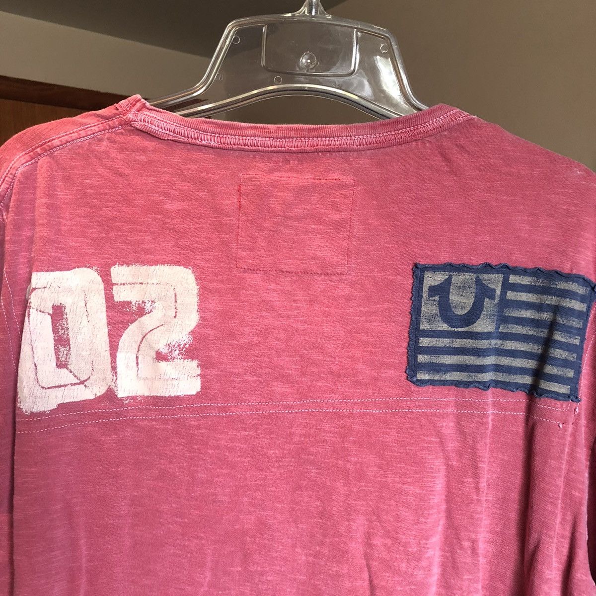 True Religion Vintage Y2K True Religion Football 02 Flag Washed Tee Shirt Size US L / EU 52-54 / 3 - 2 Thumbnail
