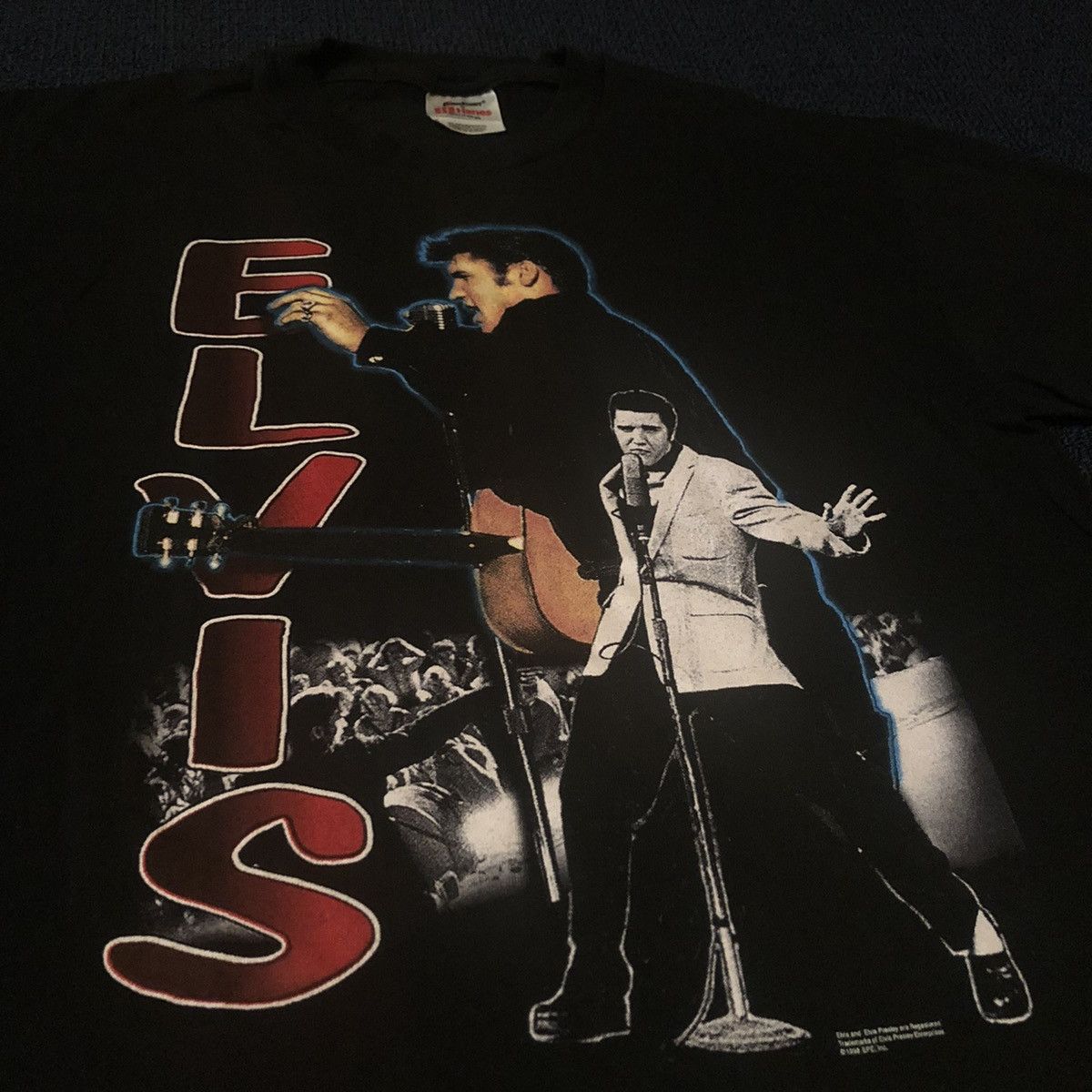 Band Tees Vintage 90s 1998 Elvis Presley Big Graphic Logo Rocker Tee Size US M / EU 48-50 / 2 - 4 Thumbnail