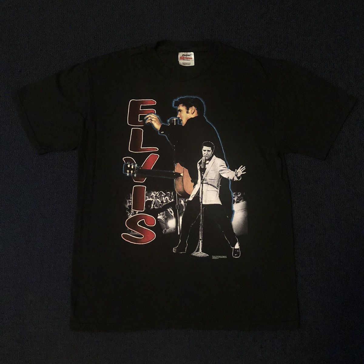 Band Tees Vintage 90s 1998 Elvis Presley Big Graphic Logo Rocker Tee Size US M / EU 48-50 / 2 - 3 Thumbnail