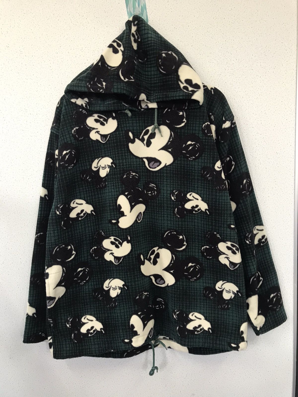 image of Disneyland Tokyo Full Printed Mickey Mouse Hoodie in Green, Men's (Size Large)