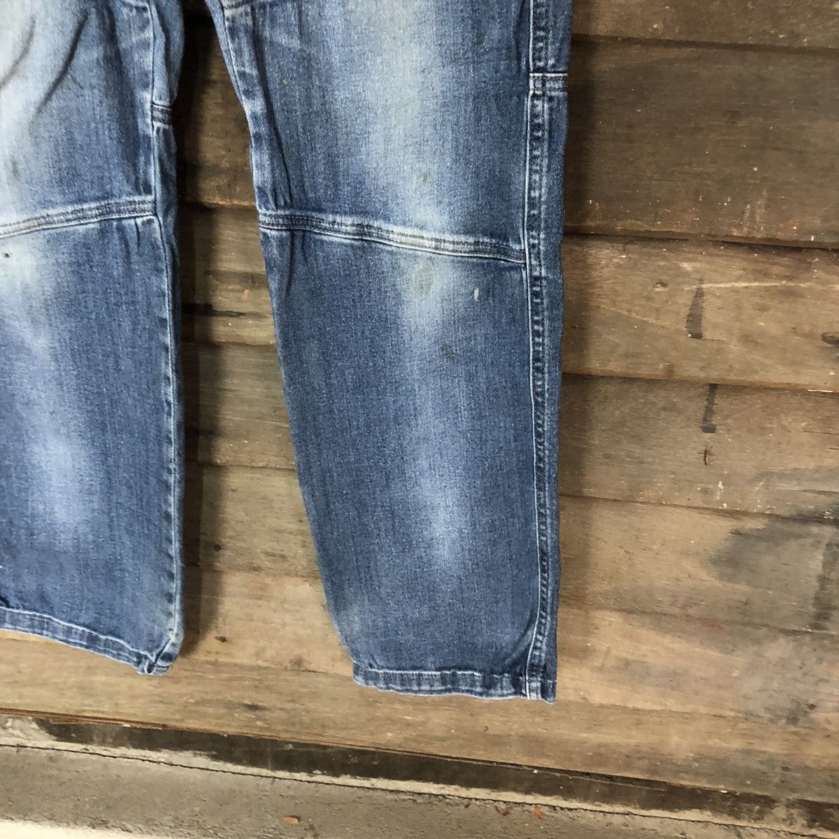 Faded Glory Blue B Blue faded distressed Denim cargo Pants #4606 Size US 29 - 9 Thumbnail