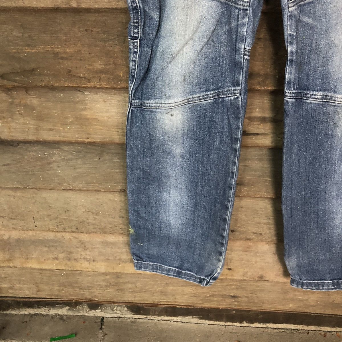 Faded Glory Blue B Blue faded distressed Denim cargo Pants #4606 Size US 29 - 8 Thumbnail