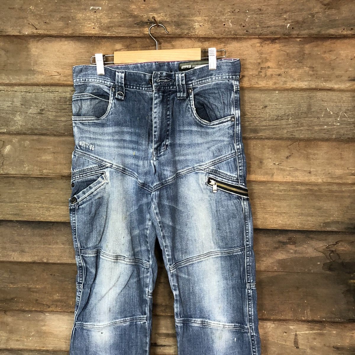 Faded Glory Blue B Blue faded distressed Denim cargo Pants #4606 Size US 29 - 2 Thumbnail