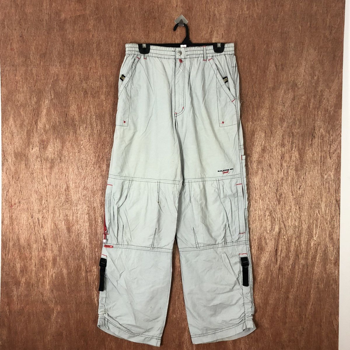 image of Skulls Blue Cross Street Grey Multipocket Cargo Pants C1120, Men's (Size 27)