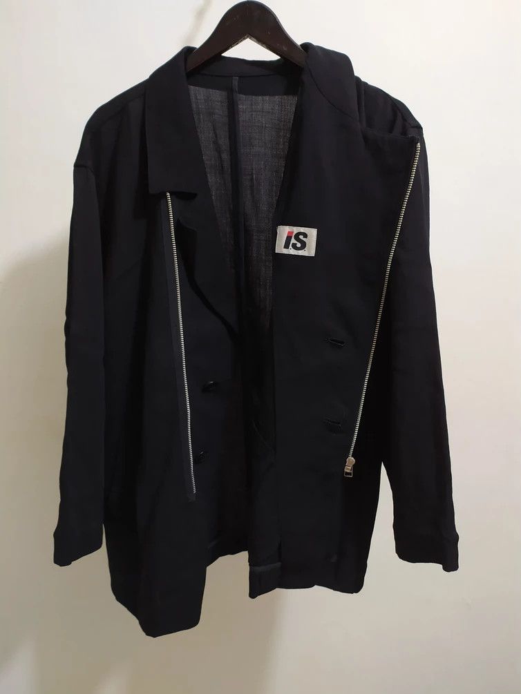 image of Archival Clothing x Avant Garde Archives Issey Miyake Zipped Blazer Coats Jacket in Black (Size Med