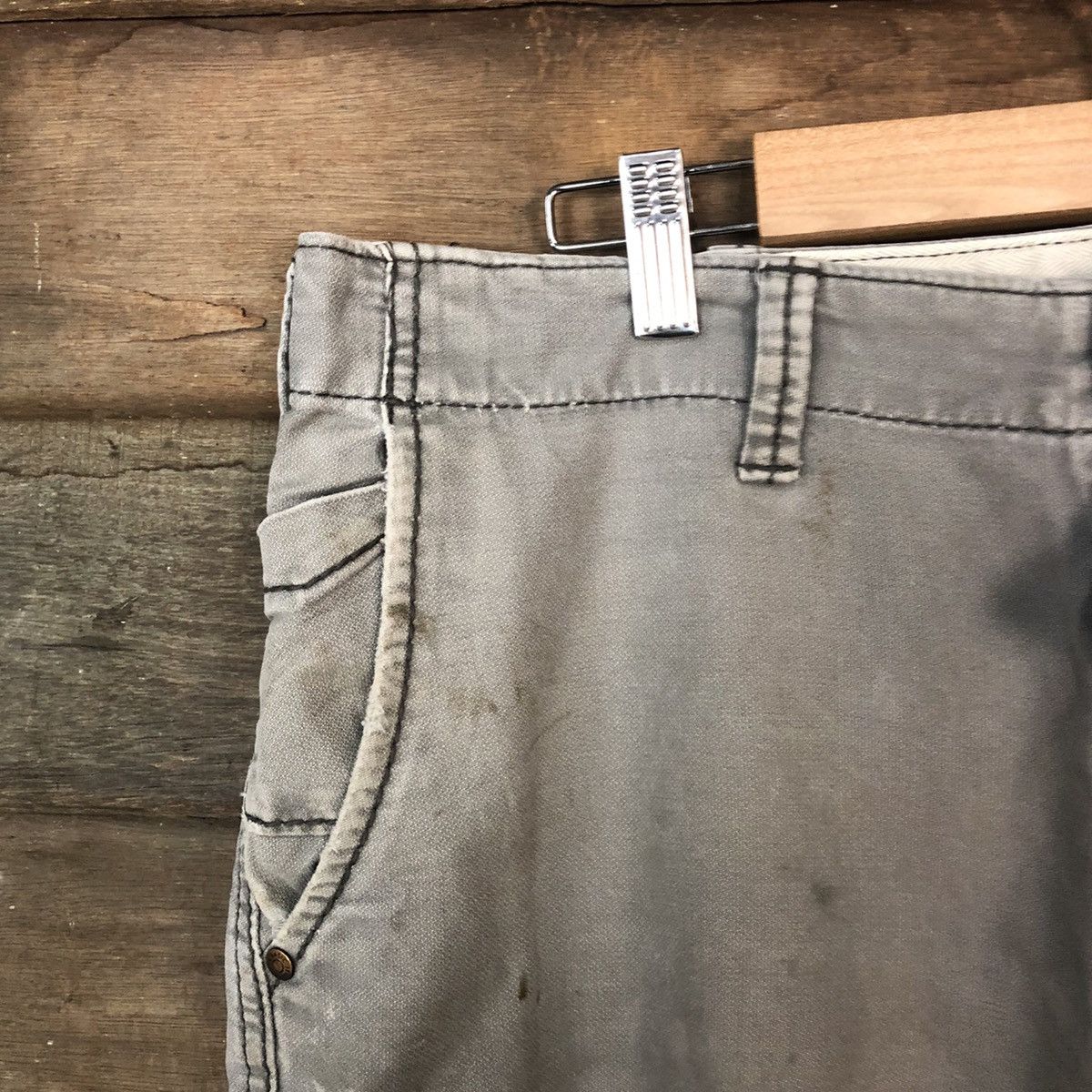 Japanese Brand Even River Grey thrased distressed Cargo Pants #5081 Size US 33 - 4 Thumbnail