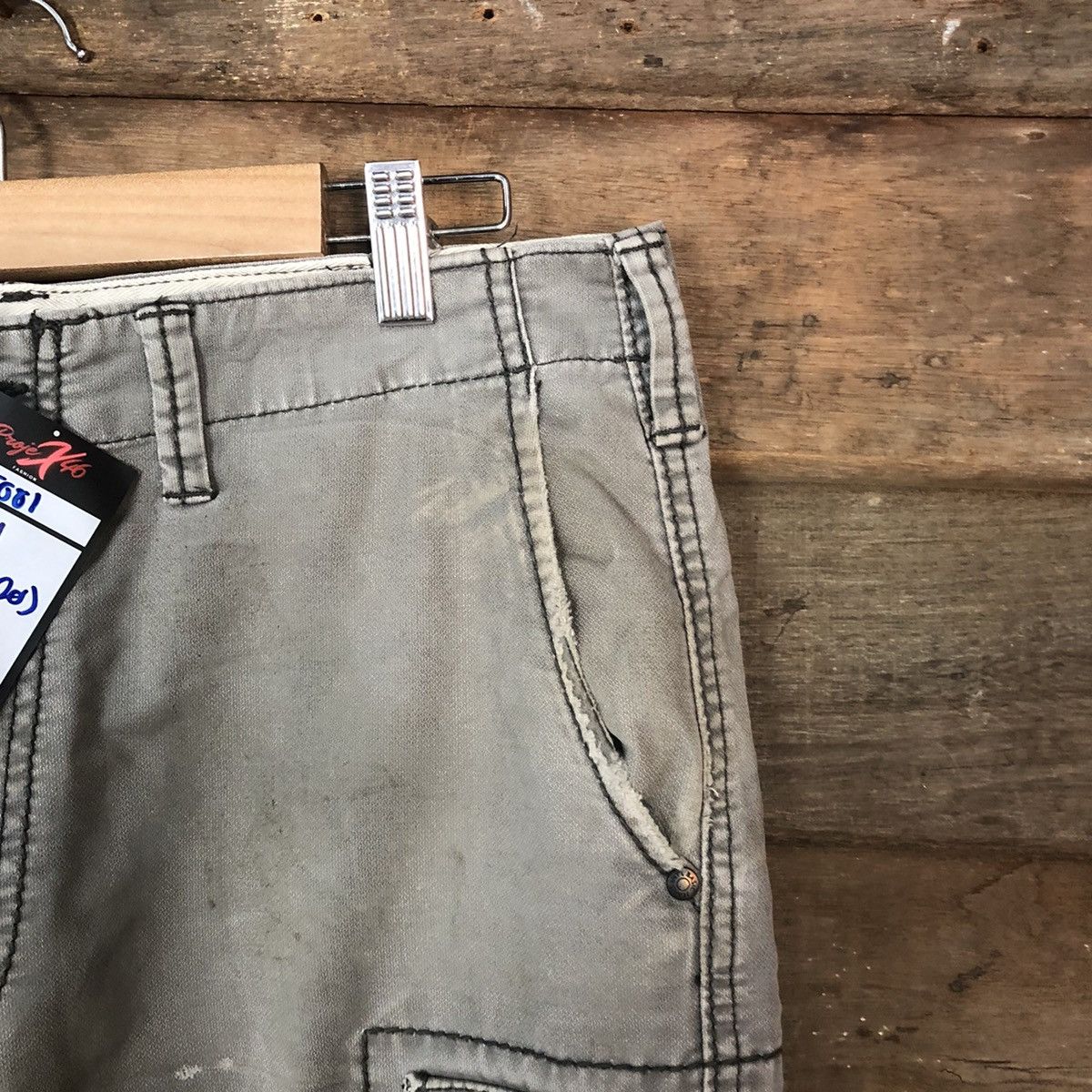 Japanese Brand Even River Grey thrased distressed Cargo Pants #5081 Size US 33 - 5 Thumbnail