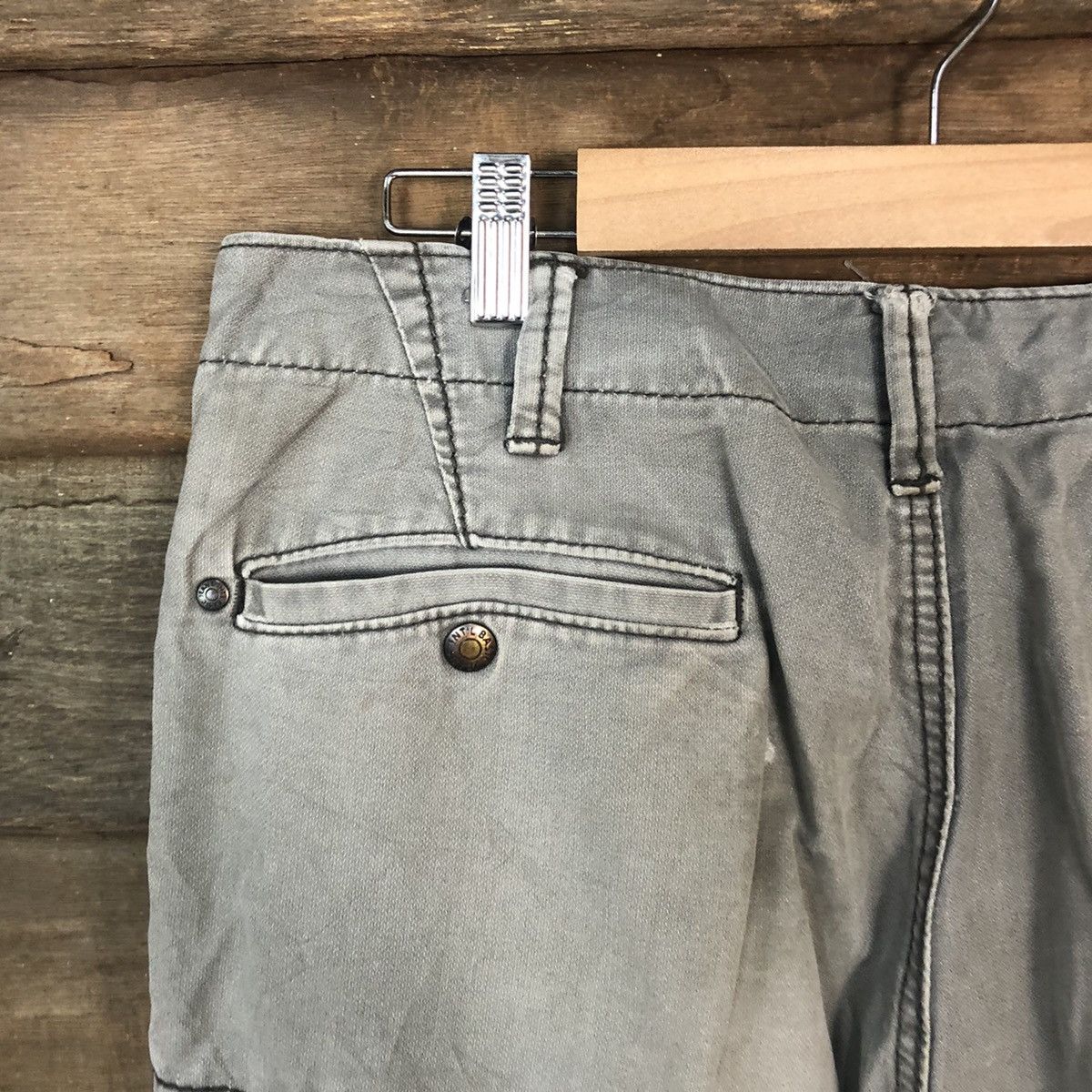 Japanese Brand Even River Grey thrased distressed Cargo Pants #5081 Size US 33 - 14 Thumbnail