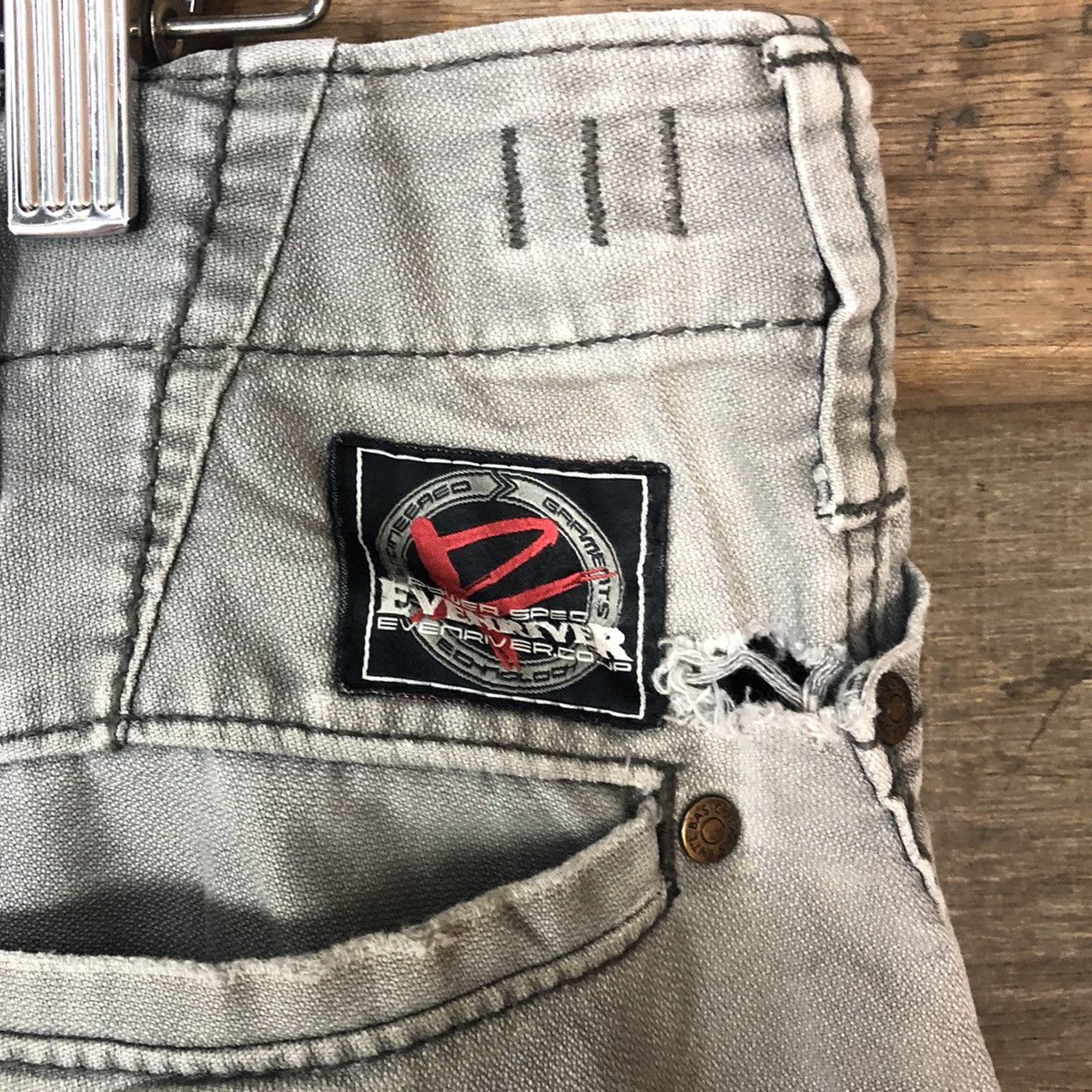Japanese Brand Even River Grey thrased distressed Cargo Pants #5081 Size US 33 - 16 Thumbnail