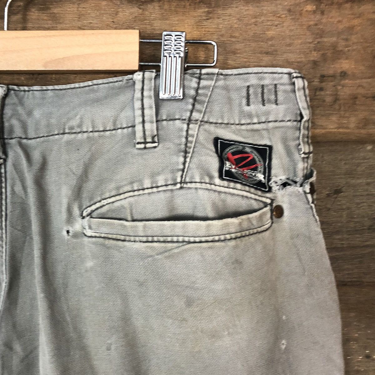 Japanese Brand Even River Grey thrased distressed Cargo Pants #5081 Size US 33 - 15 Thumbnail
