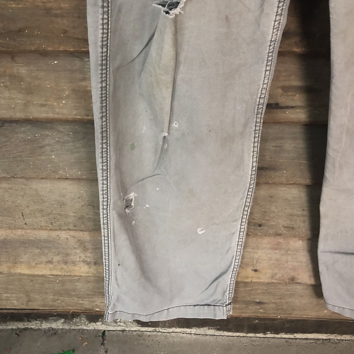 Japanese Brand Even River Grey thrased distressed Cargo Pants #5081 Size US 33 - 8 Thumbnail