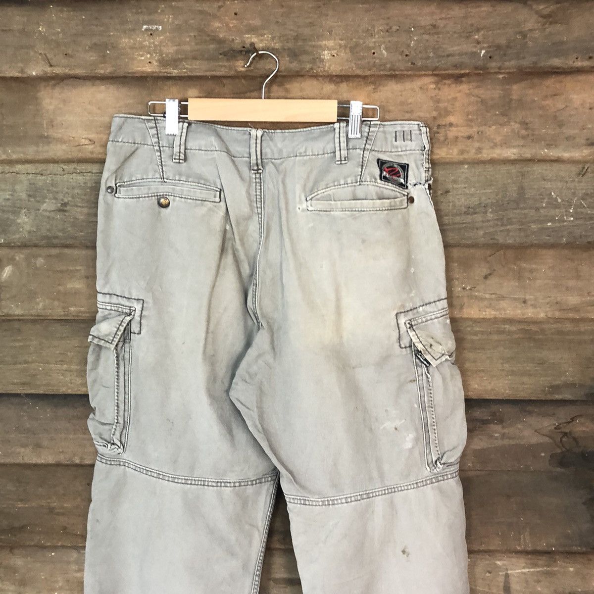 Japanese Brand Even River Grey thrased distressed Cargo Pants #5081 Size US 33 - 12 Thumbnail