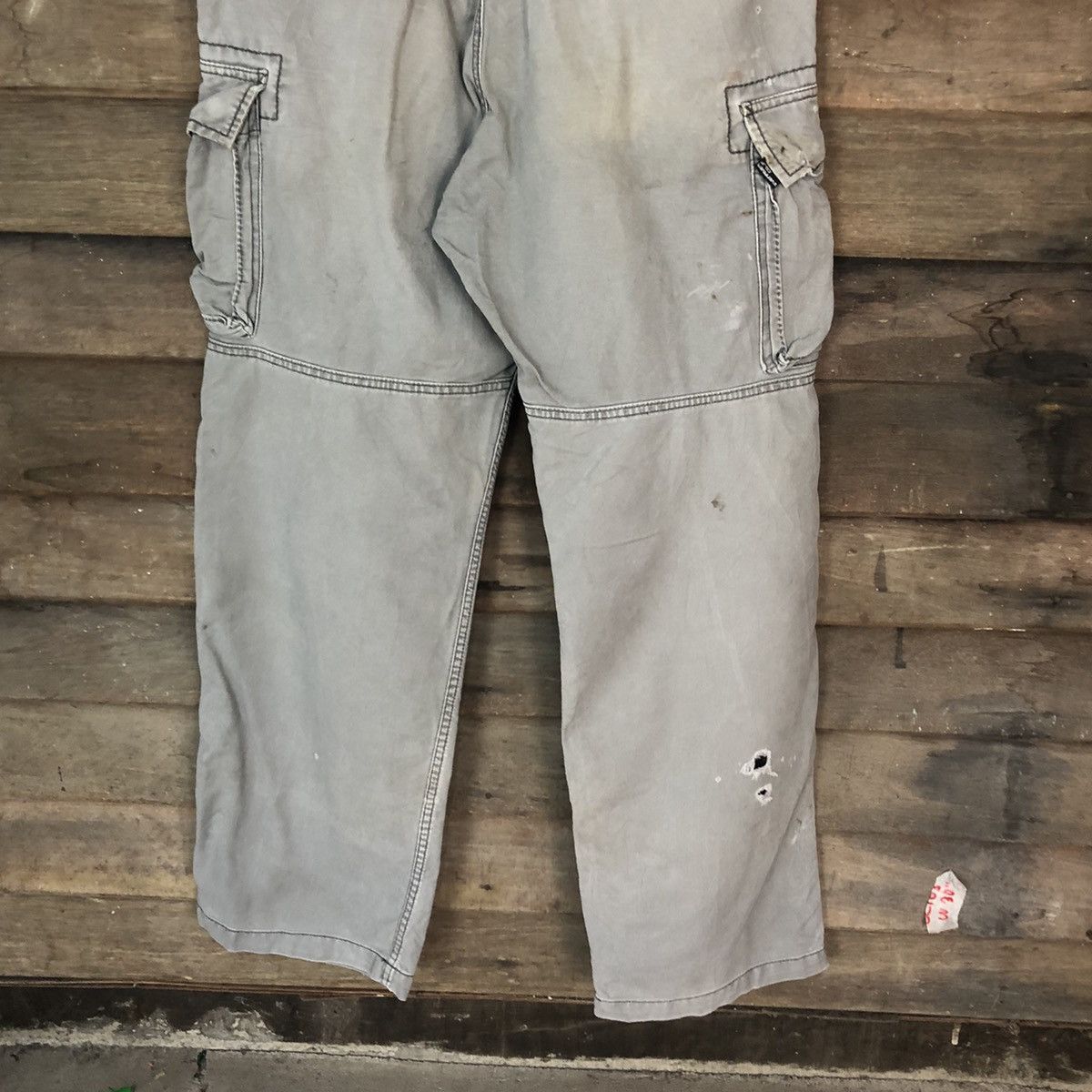 Japanese Brand Even River Grey thrased distressed Cargo Pants #5081 Size US 33 - 13 Thumbnail