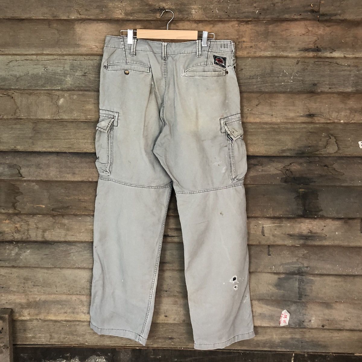 Japanese Brand Even River Grey thrased distressed Cargo Pants #5081 Size US 33 - 11 Thumbnail