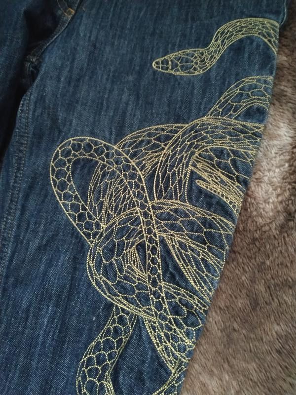 Thierry Mugler Mugler jeans with snake embroidery italy Size US 26 / EU 42 - 3 Thumbnail