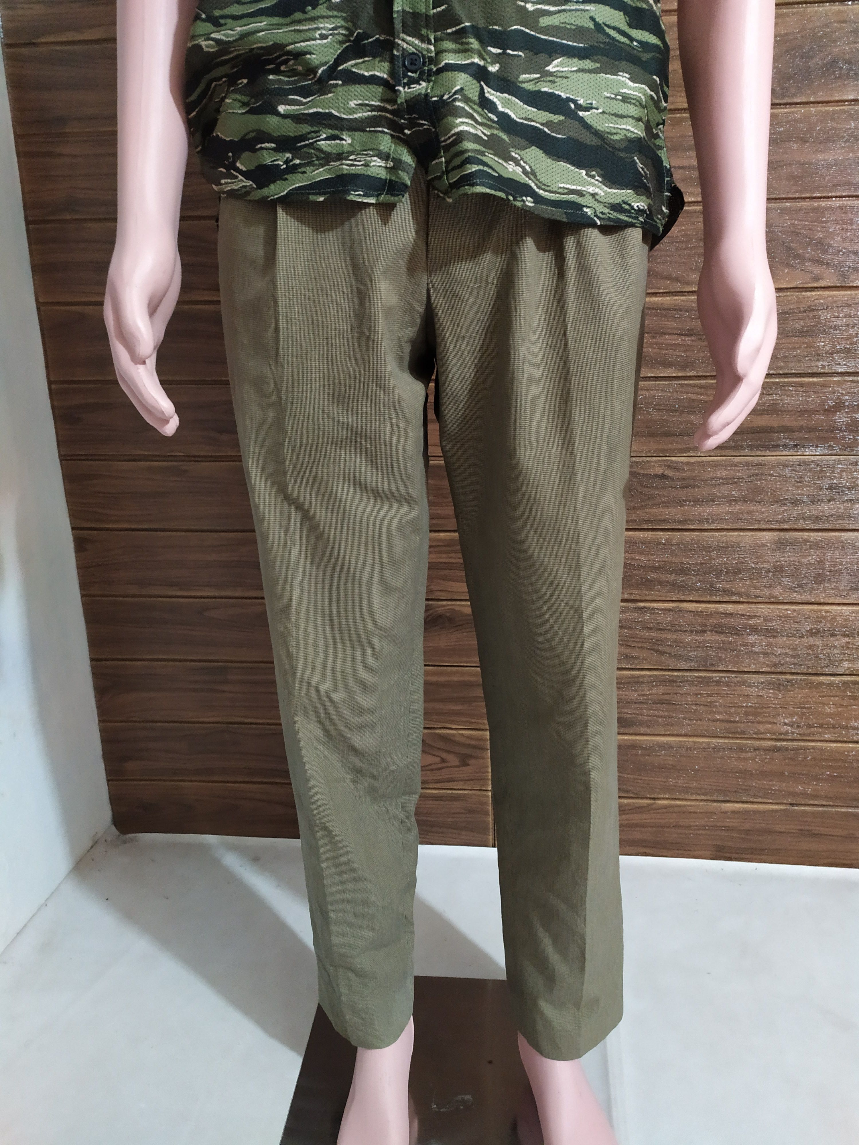 Romeo Gigli Casual Pincheck Pants Made In Switzerland