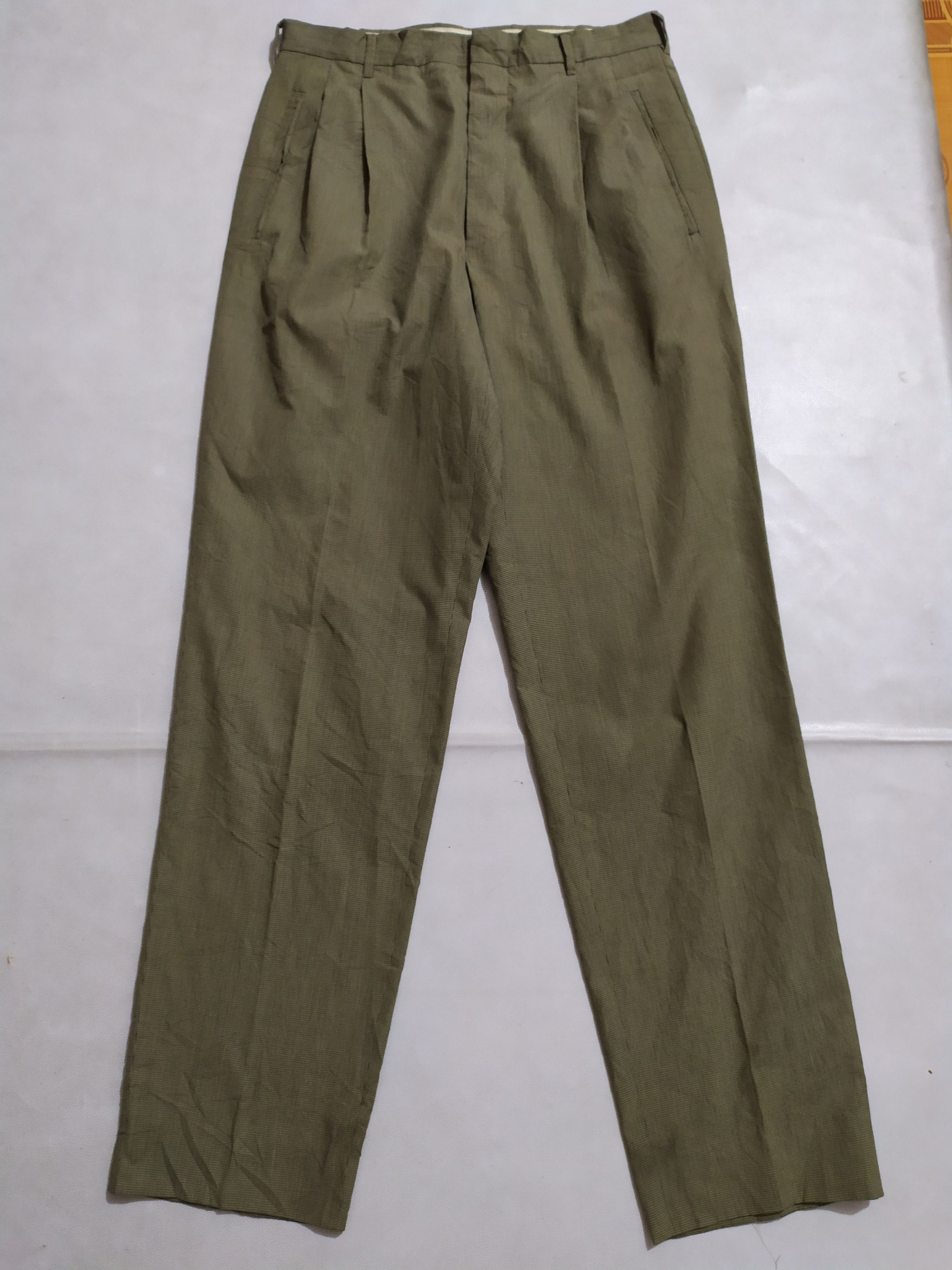 Romeo Gigli Casual Pincheck Pants Made In Switzerland