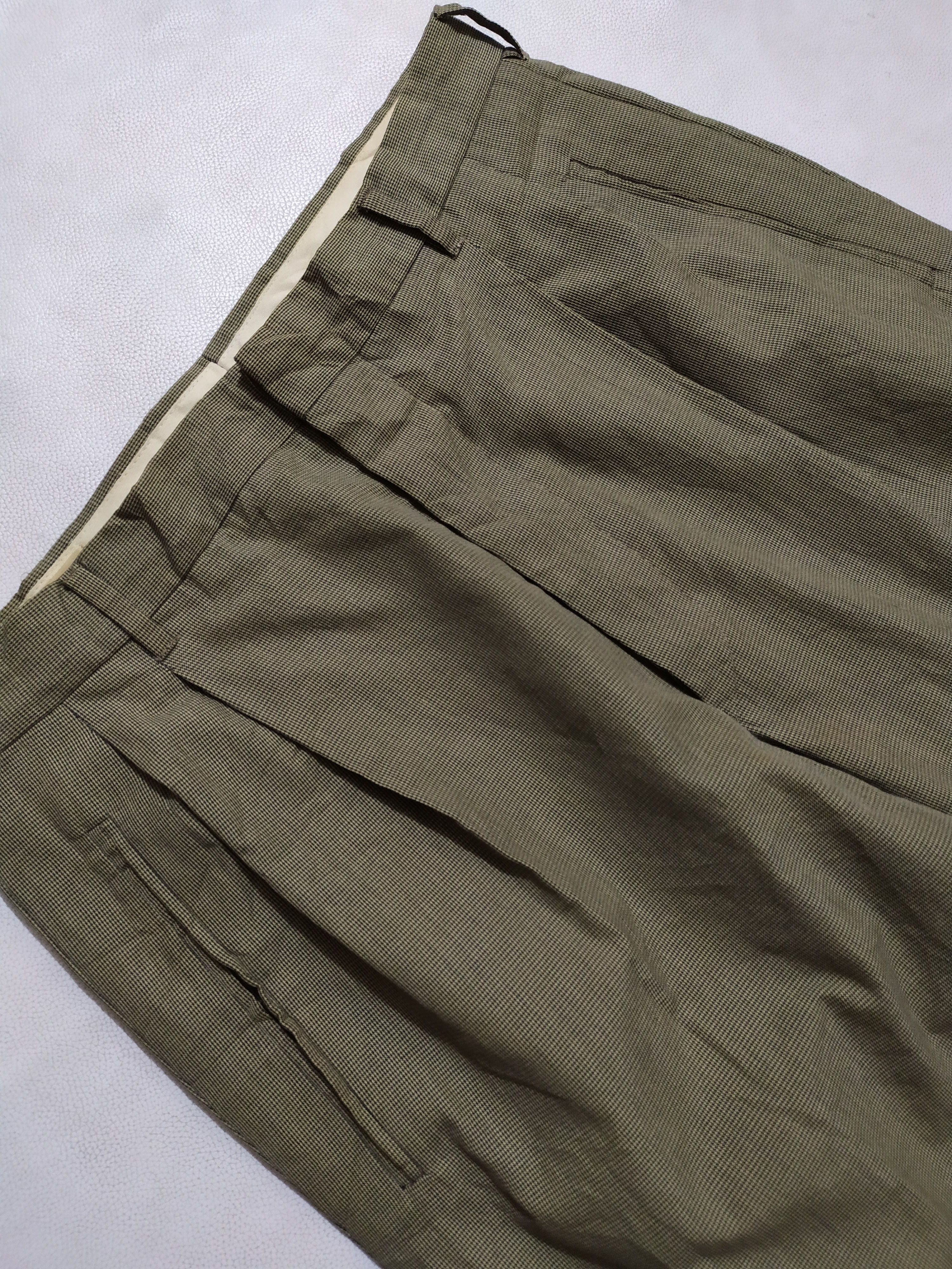 Romeo Gigli Casual Pincheck Pants Made In Switzerland