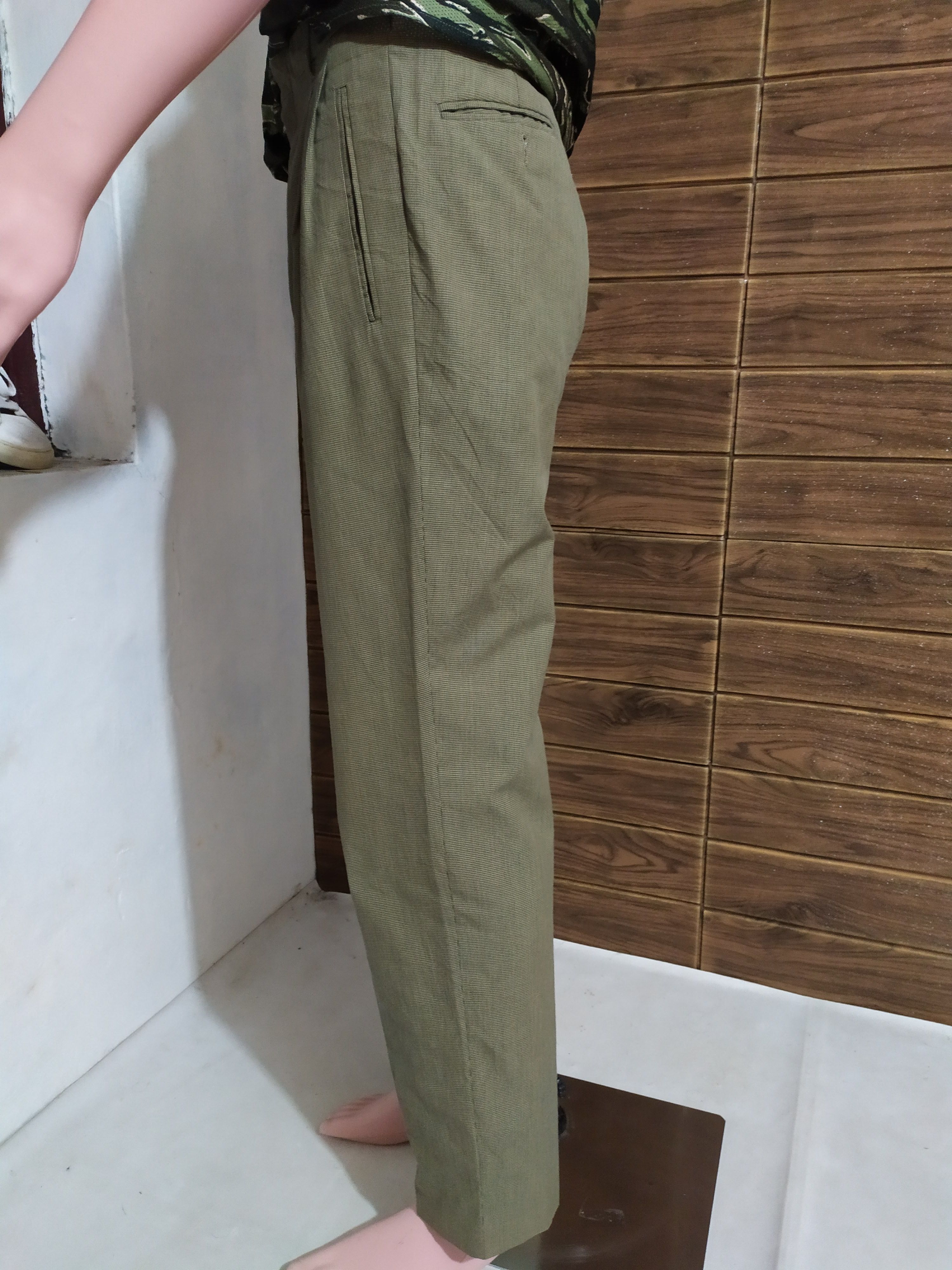 Romeo Gigli Casual Pincheck Pants Made In Switzerland