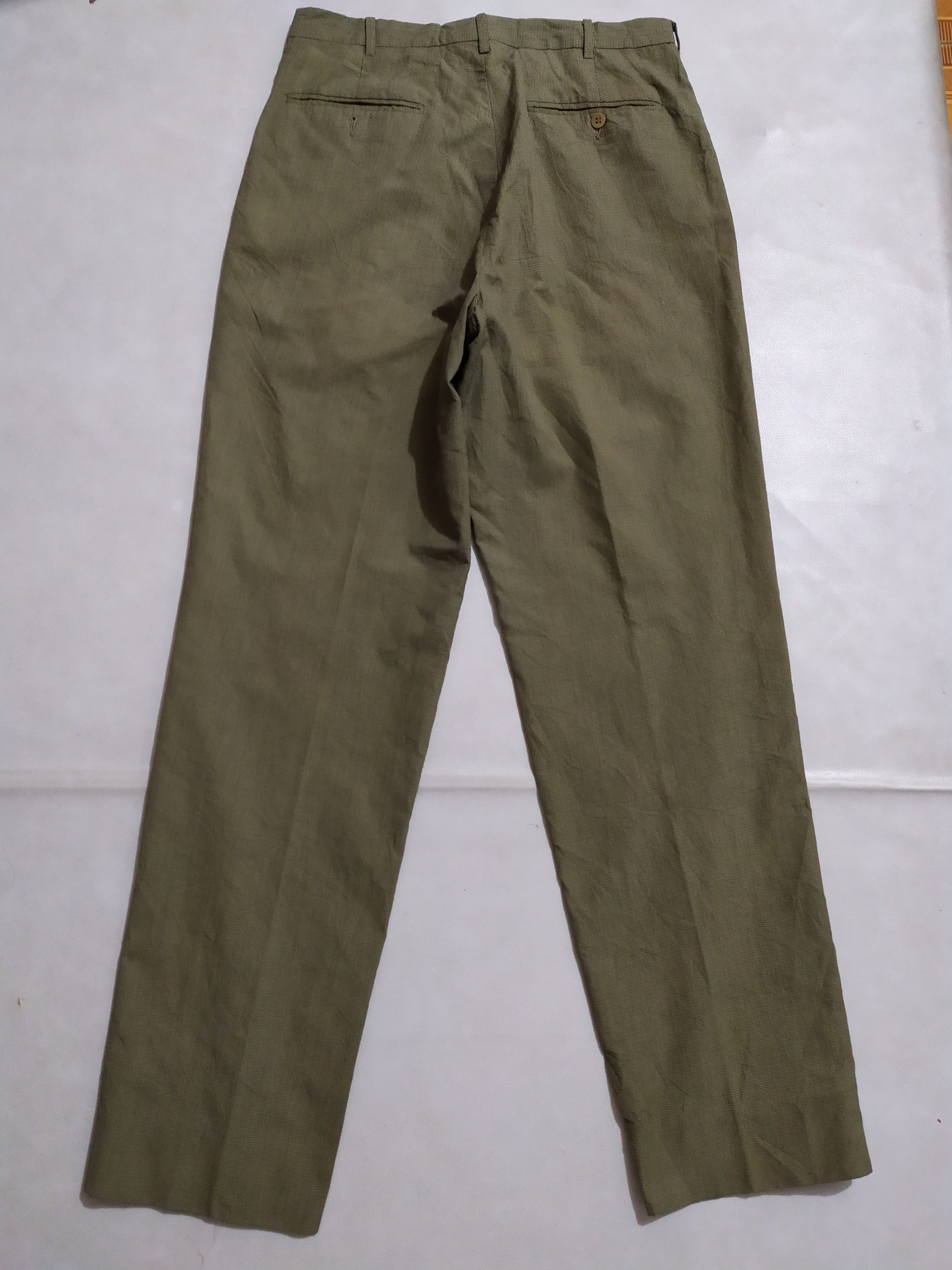 Romeo Gigli Casual Pincheck Pants Made In Switzerland