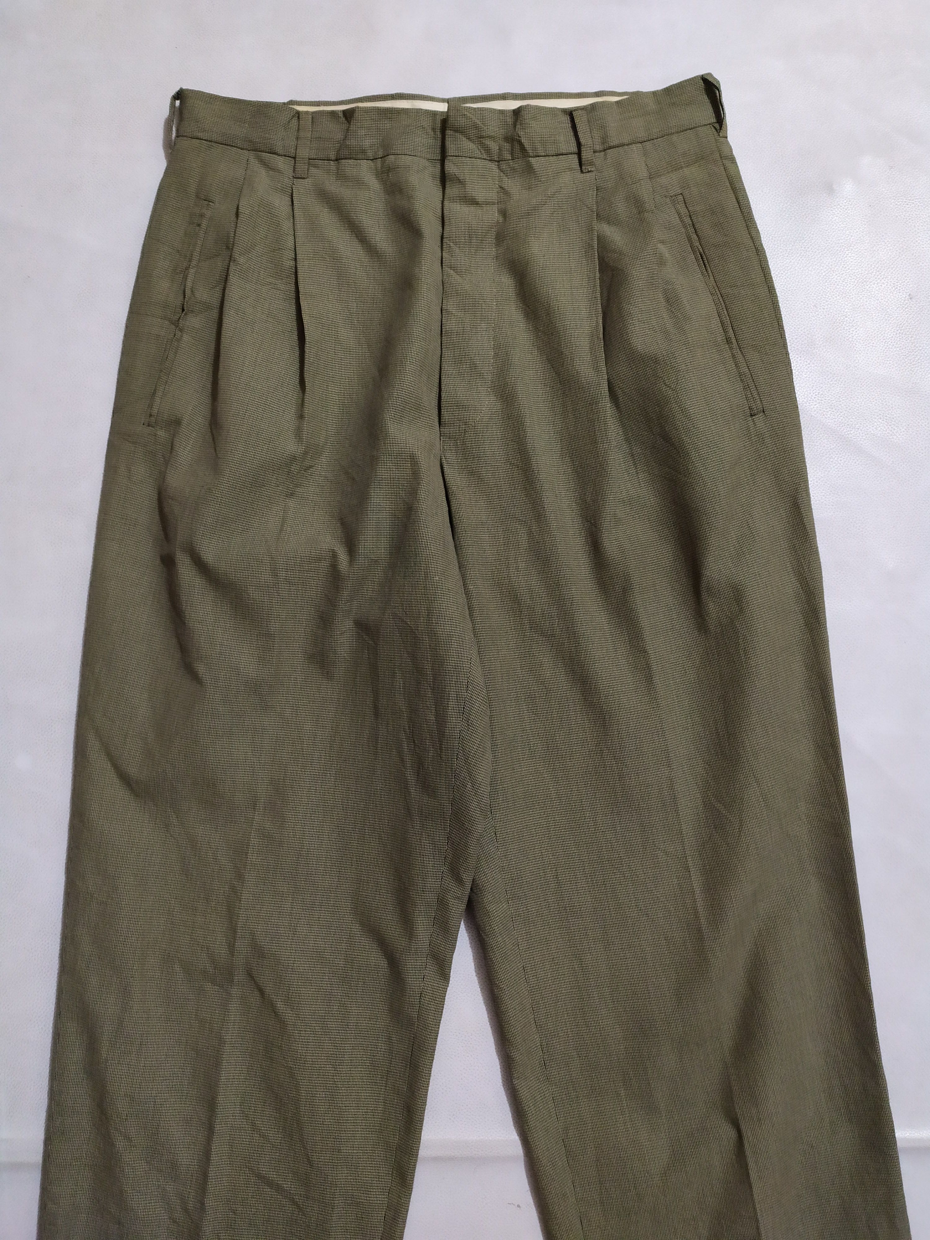 Romeo Gigli Casual Pincheck Pants Made In Switzerland