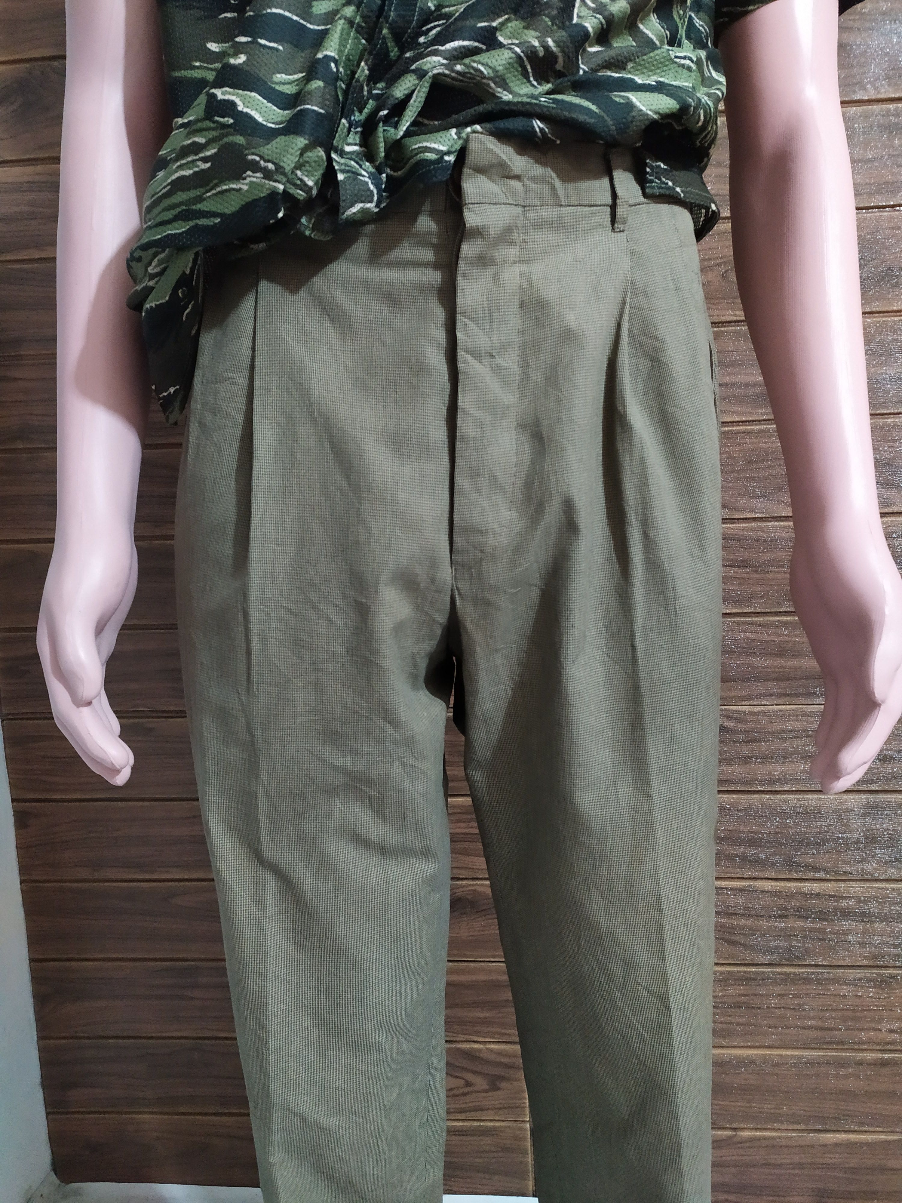 Romeo Gigli Casual Pincheck Pants Made In Switzerland