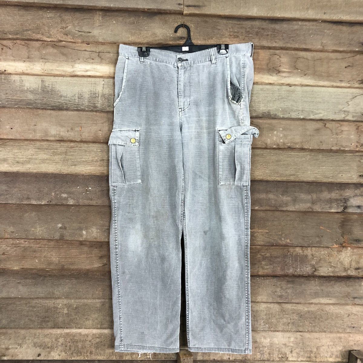 Faded Glory DLL Oshkosh Grey faded Multipocket Cargo Pants #C1135 Size US 33 - 1 Thumbnail