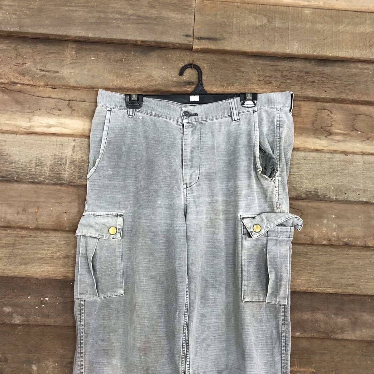 Faded Glory DLL Oshkosh Grey faded Multipocket Cargo Pants #C1135 Size US 33 - 2 Thumbnail