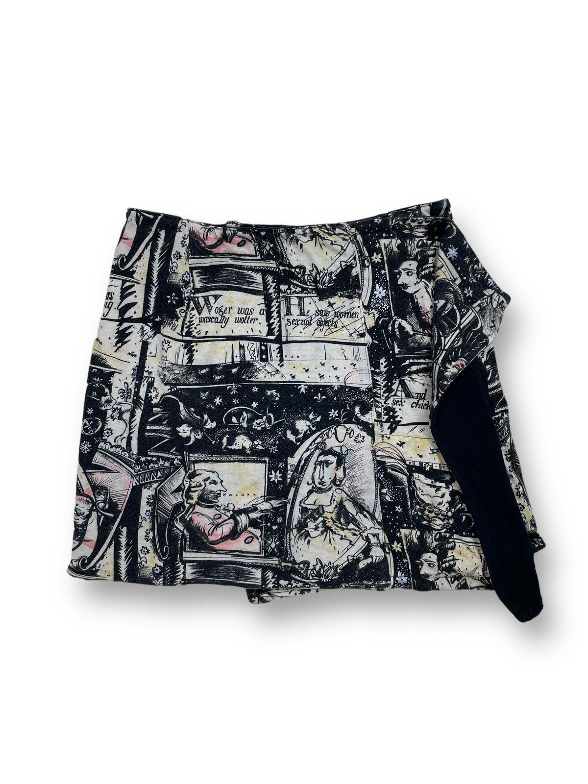 Vtg RARE Hysteric Glamour Monarchy English Wrap Mini Skirt