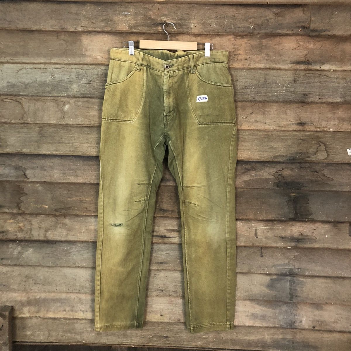image of Russell Athletic x Straight Faded Rusell Athletic Faded Green Casual Cargo Pants 5452 (Size 32)