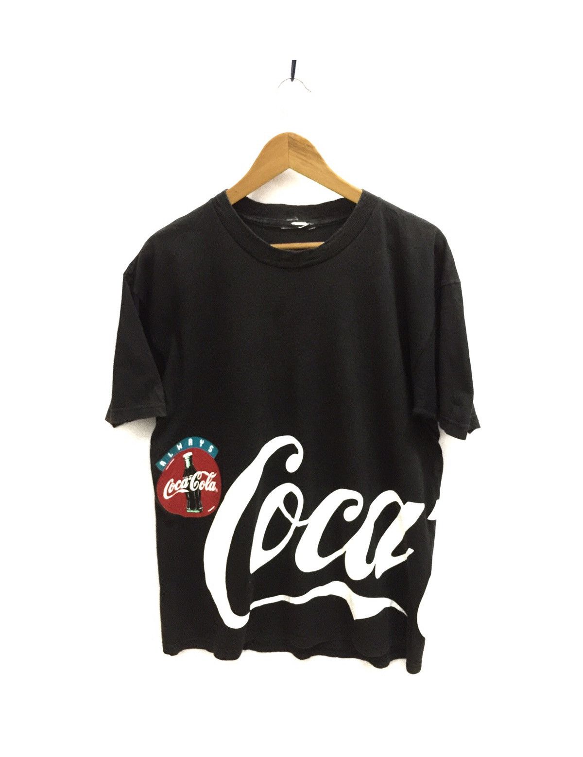 image of Coca Cola Big Logo T-Shirt in Black, Men's (Size Medium)