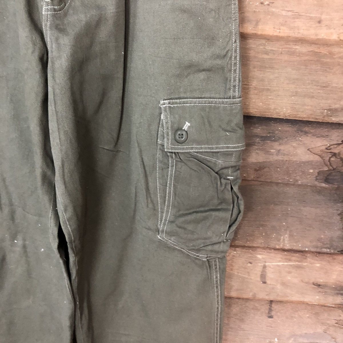 Japanese Brand Raton faded Green multipocket Cargo Pants #3780 Size US 34 / EU 50 - 7 Thumbnail