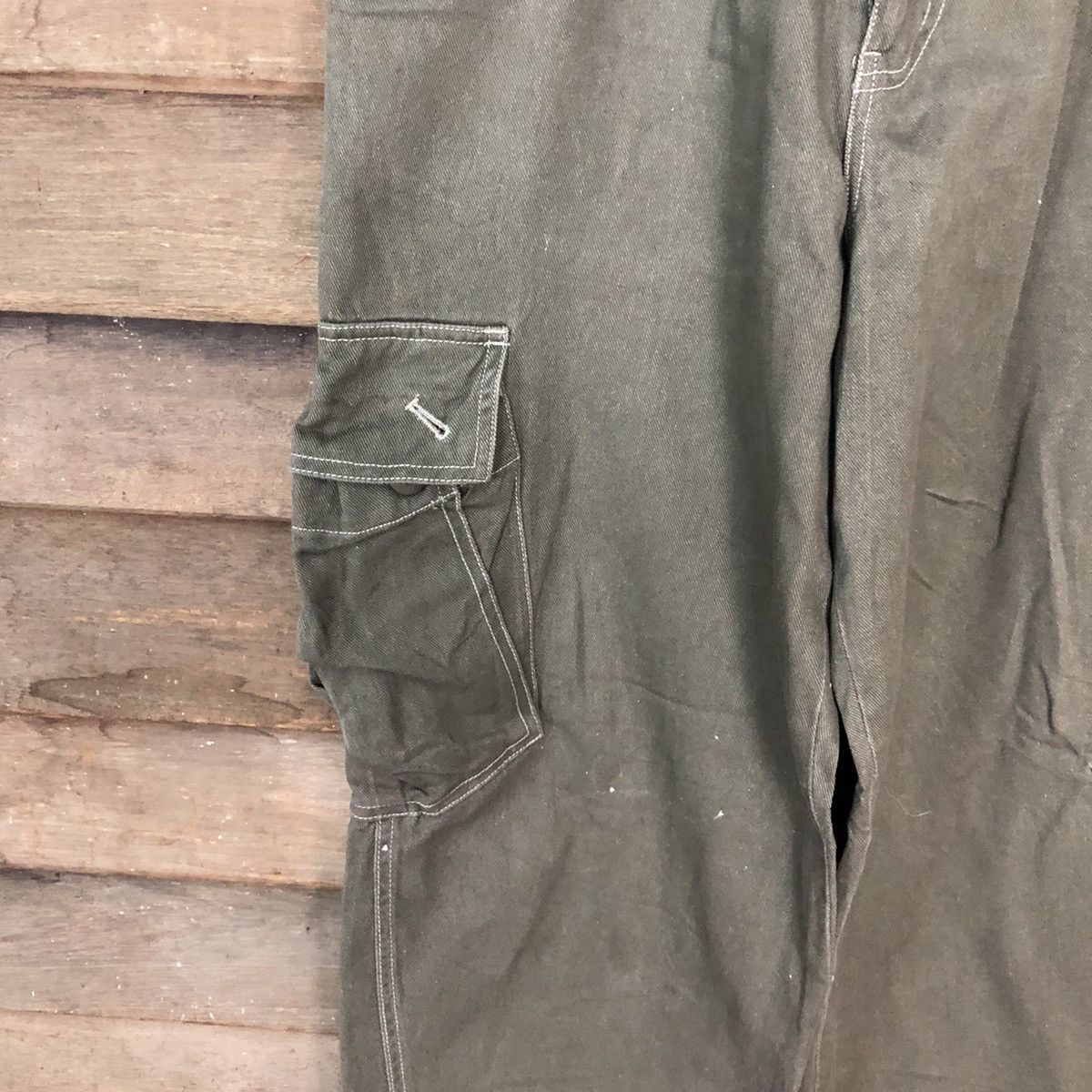 Japanese Brand Raton faded Green multipocket Cargo Pants #3780 Size US 34 / EU 50 - 6 Thumbnail