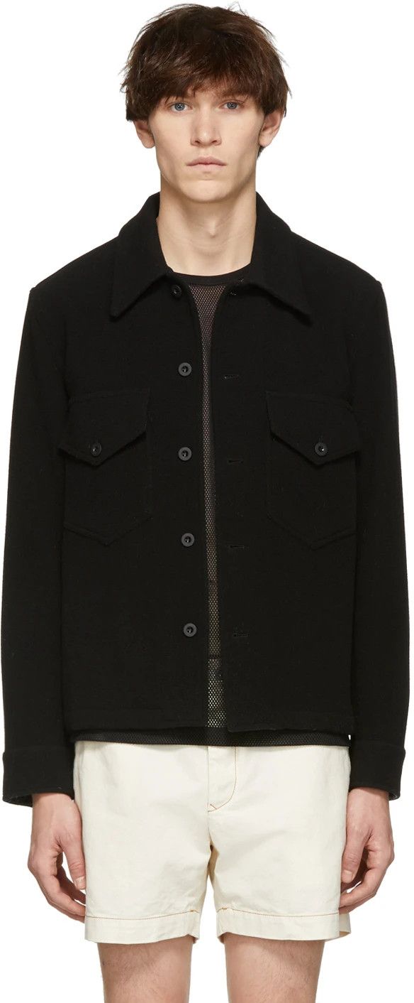 トップス our legacy loan jacket black melton Our Legacy Black Melton Loan Jacket Our Legacy