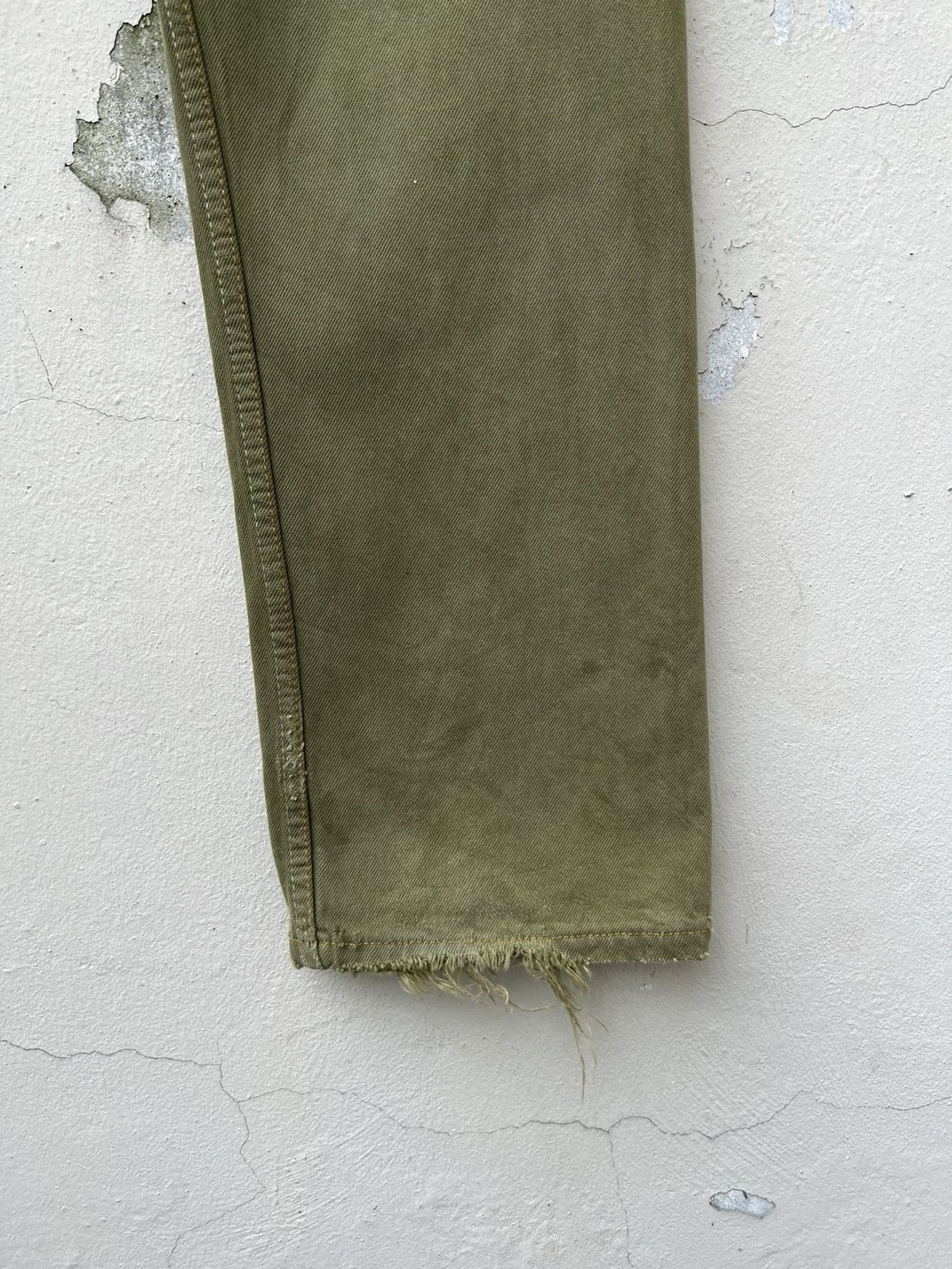 Levi's Vintage 1999 Levi’s 501 Sun Fade Olive Green Denim Jeans Size US 31 - 17 Thumbnail