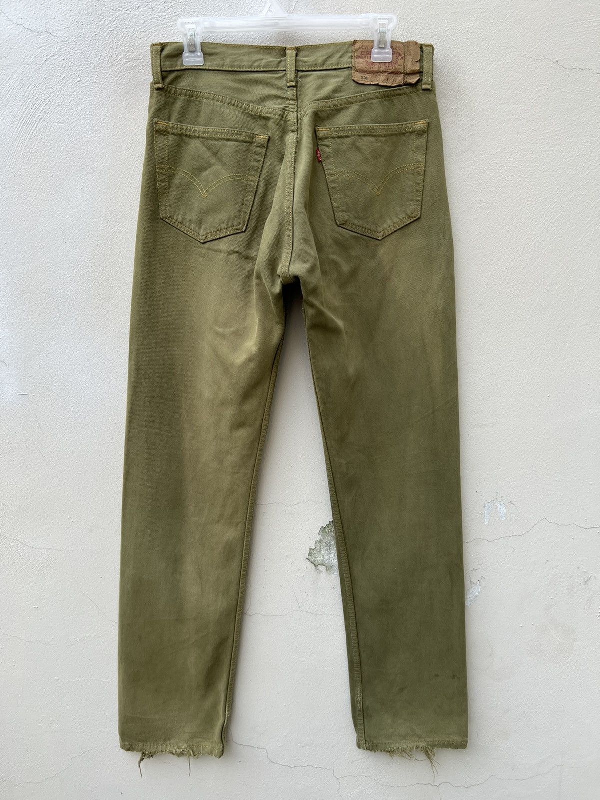 Levi's Vintage 1999 Levi’s 501 Sun Fade Olive Green Denim Jeans Size US 31 - 11 Thumbnail