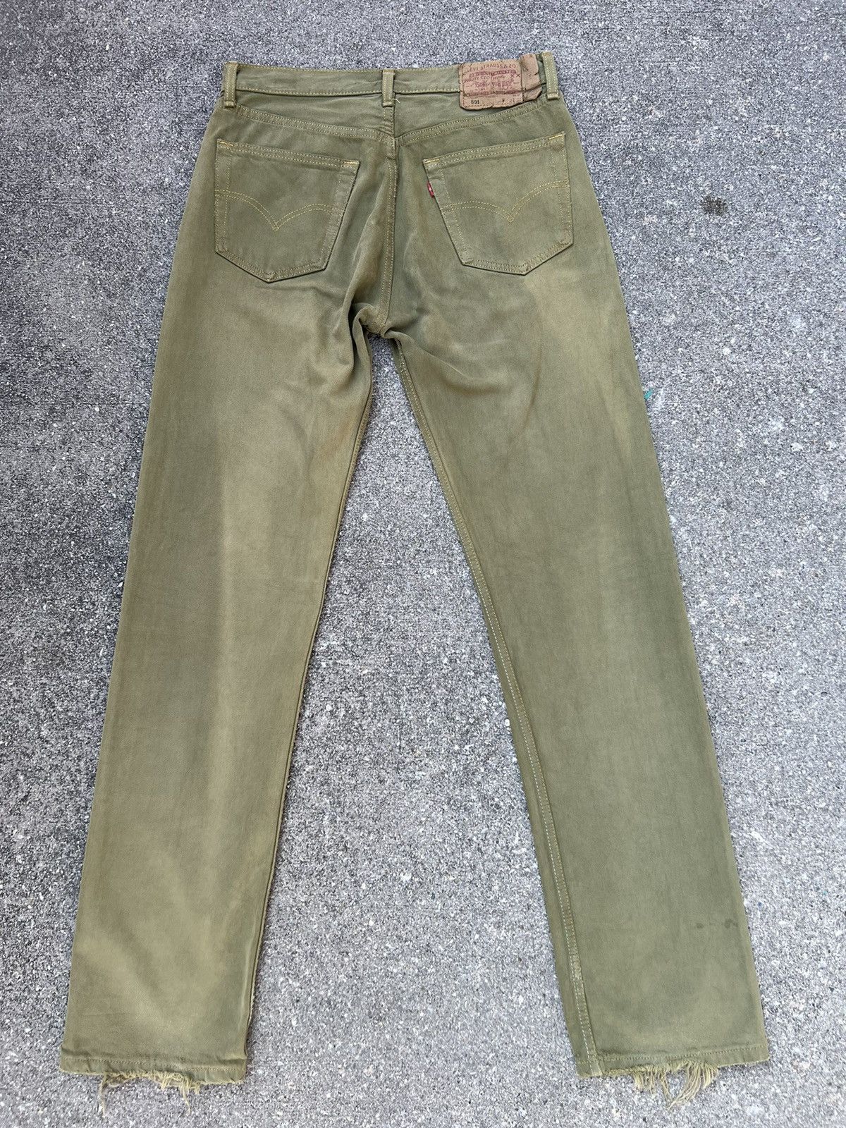 Levi's Vintage 1999 Levi’s 501 Sun Fade Olive Green Denim Jeans Size US 31 - 2 Thumbnail