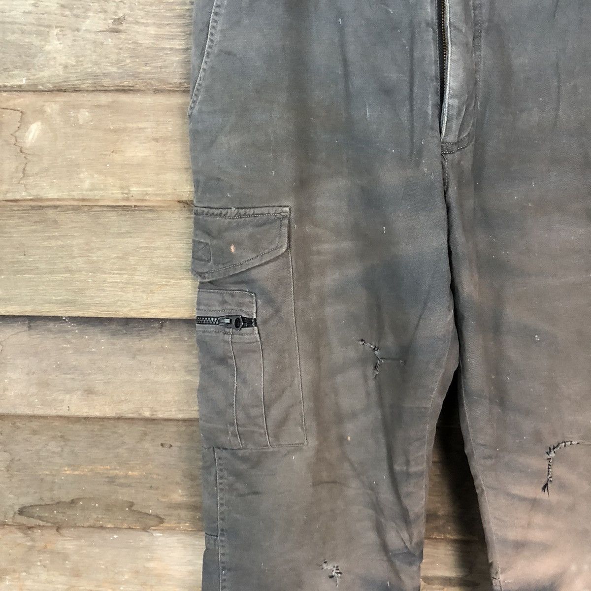 Faded Glory DLL Japanese Brand faded grey worn Cargo Pants #2660 Size US 28 / EU 44 - 6 Thumbnail