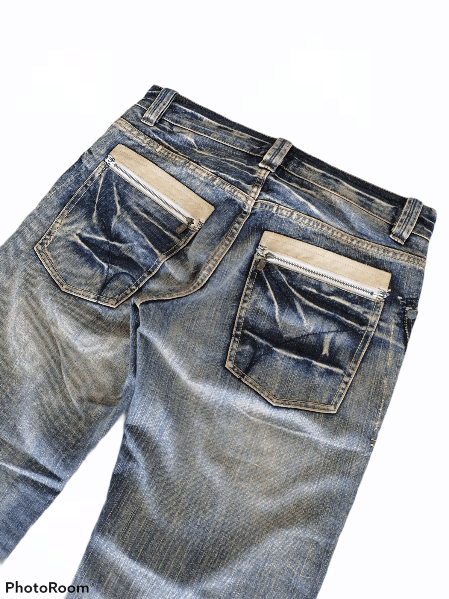 Other Washed Blue Back Number Distressed Denim Pants Size US 32 / EU 48 - 5 Thumbnail