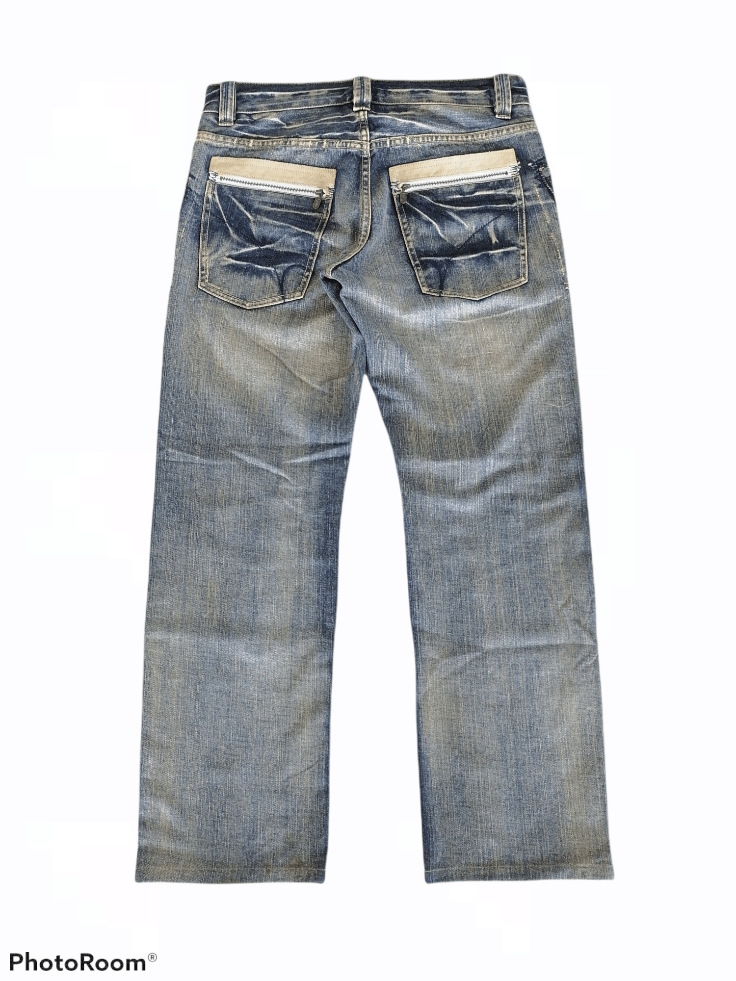 Other Washed Blue Back Number Distressed Denim Pants Size US 32 / EU 48 - 4 Thumbnail