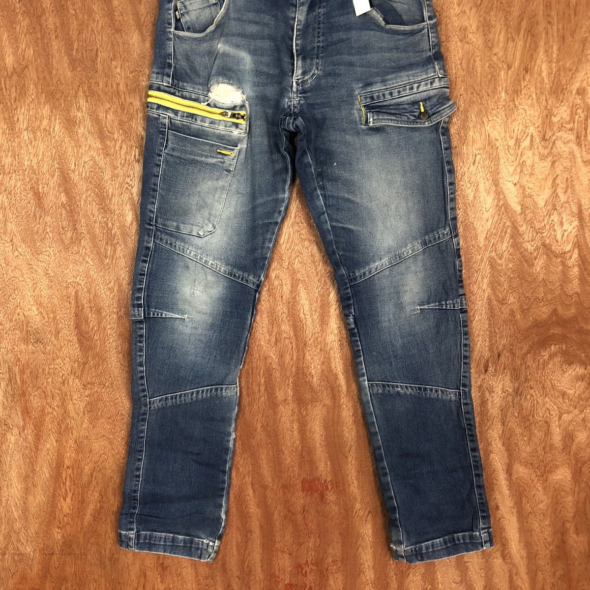 Japanese Brand DLL Torachi Blue distressed Multipocket Cargo Jeans #2124 Size US 32 / EU 48 - 3 Thumbnail